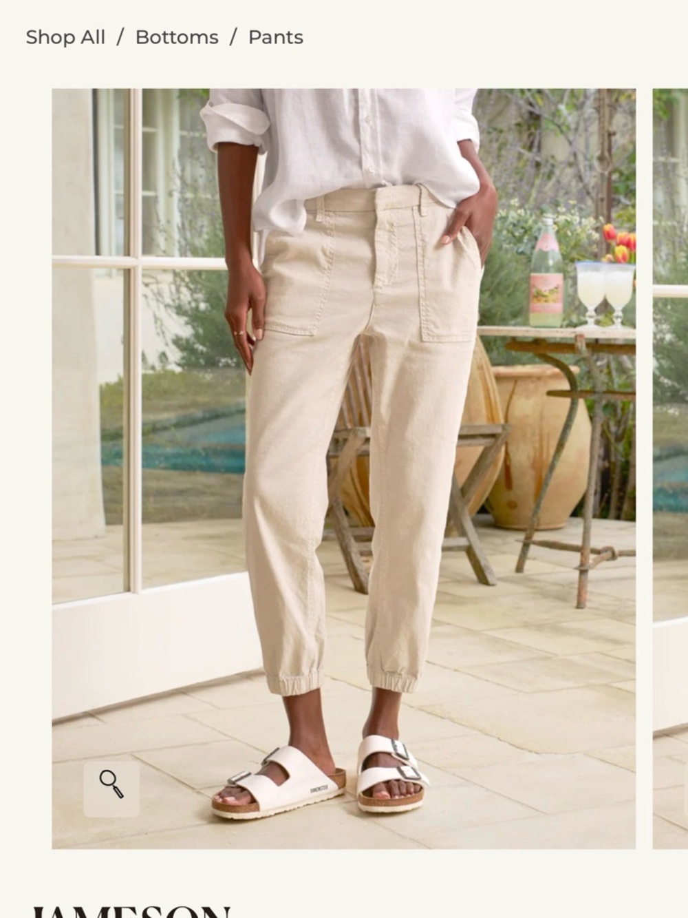 Frank & Eileen Jameson Utility Jogger Pants, Cement Women’s size 6